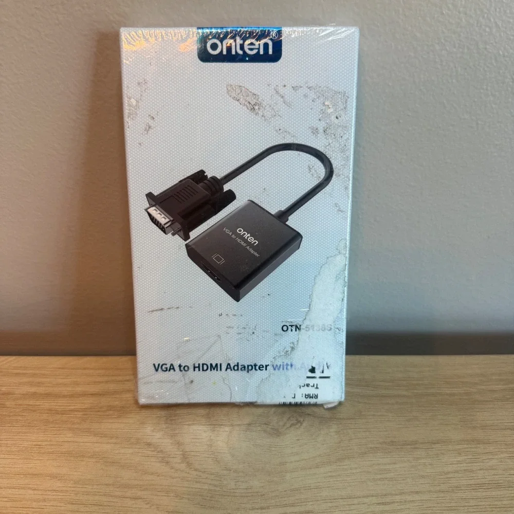 Onten VGA to HDMI Adapter with Audio OTN-5138S Black Video Converter for PC TV